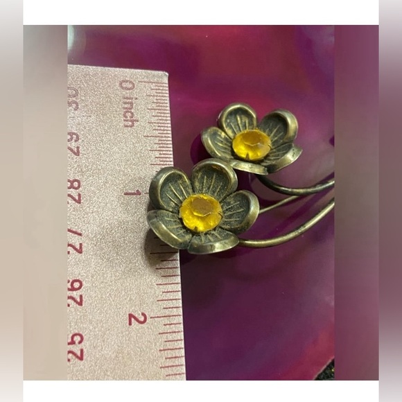 🏵️ Vintage Sterling Silver Vermeil Flower Brooch #6607 - Picture 6 of 6
